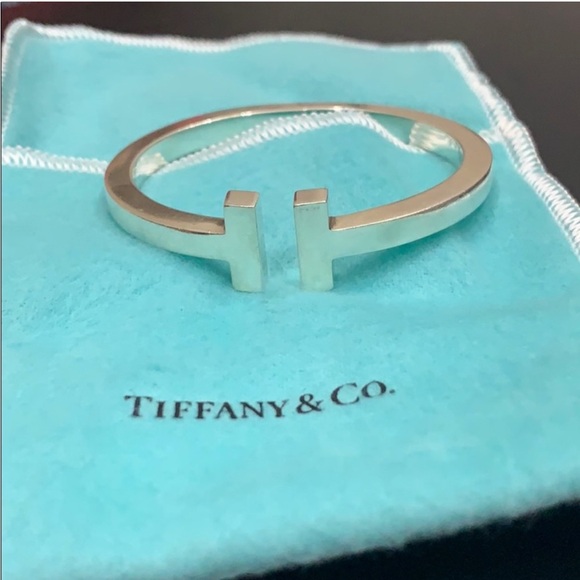 Tiffany & Co. T Silver Bangle Bracelet - Picture 6 of 11